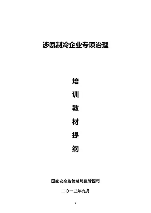 涉氨制冷企业安全培训.