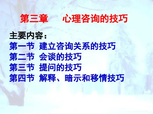 心理咨询的技巧PPT课件