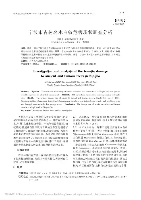 宁波市古树名木白蚁危害现状调查分析