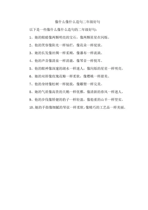 像什么像什么造句二年级好句