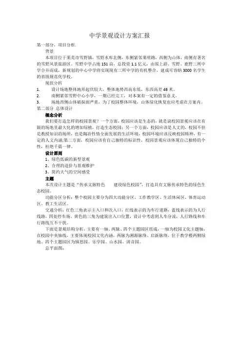 一个中学景观设计方案汇报