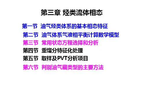 第二讲 烃类流体相态(相态特征和数学模型)