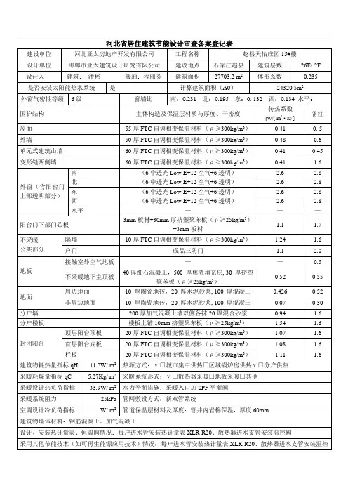 5河北省居住建筑节能设计审查备案登记表