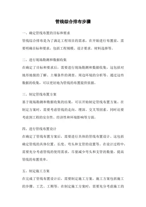 管线综合排布步骤