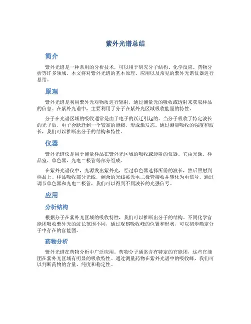 紫外光谱总结