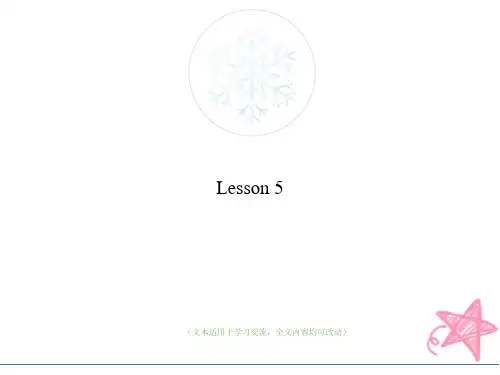 Lesson 5教学ppt课件(优质版)