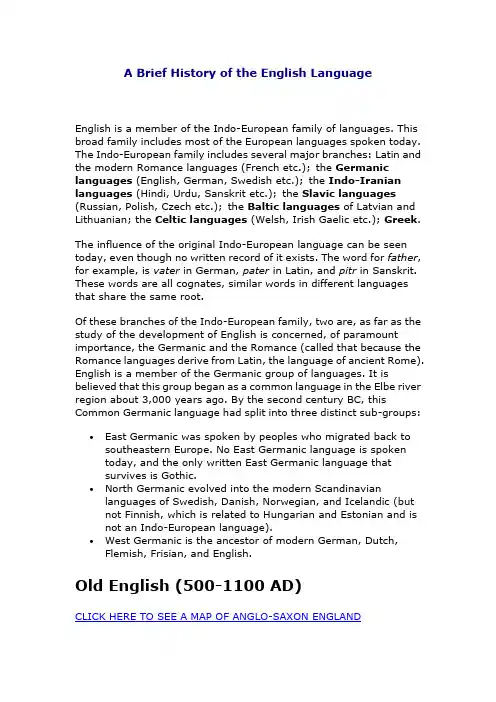A Brief History of the English Language