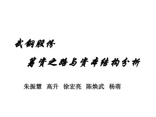 武钢股份公司筹资之路和资本结构分析PPT(27张)