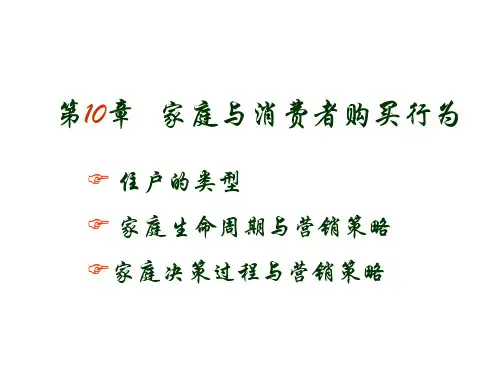 消费者行为学 第10章 家庭与消费者行为PPT课件
