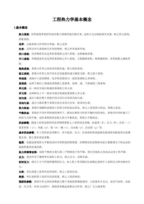 工程热力学基本概念