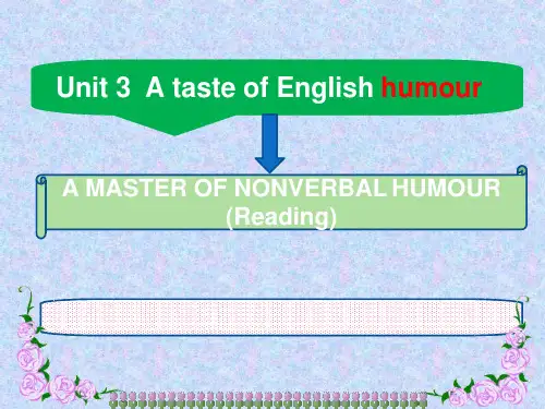 高中英语《Unit 3  A taste of English humor (Reading)  (必修四)》优质教学课件