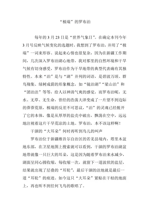 “极端”的罗布泊