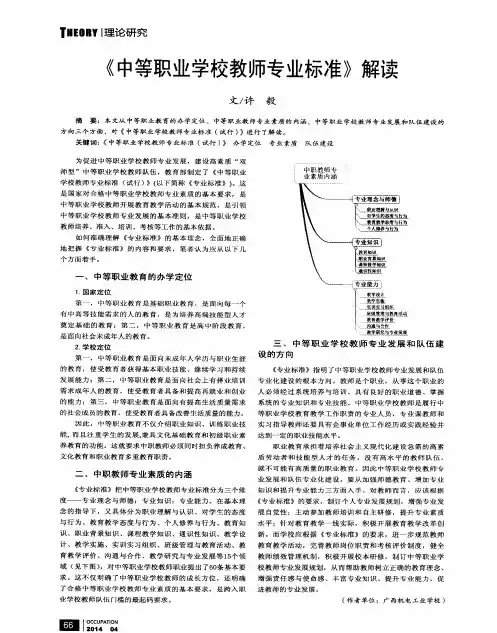 《中等职业学校教师专业标准》解读