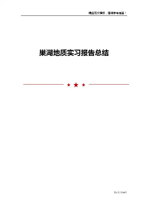 巢湖地质实习报告总结