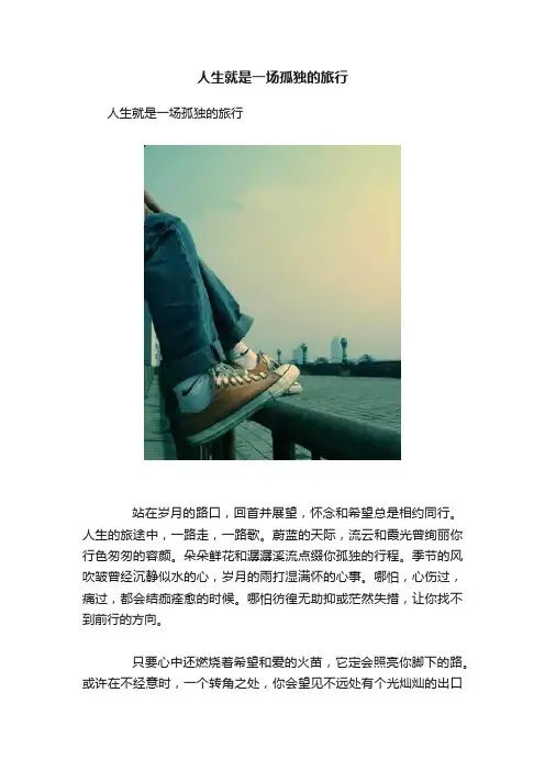 人生就是一场孤独的旅行