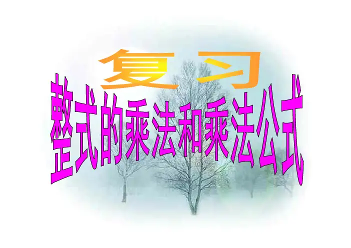 整式的乘法和乘法公式