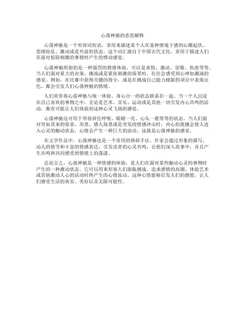 心荡神驰的意思解释