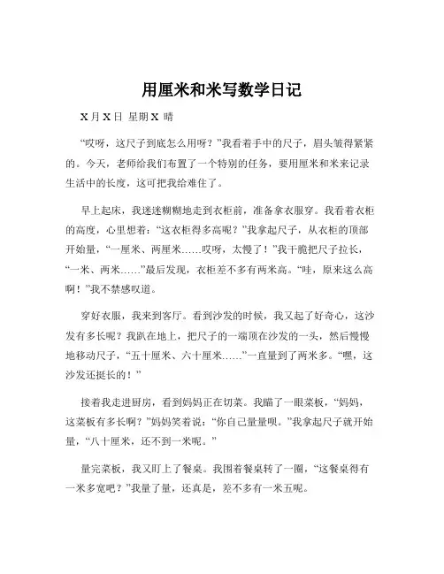 用厘米和米写数学日记