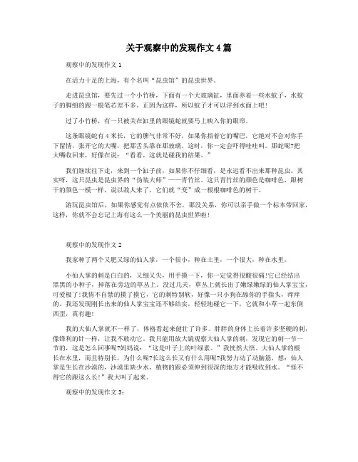 关于观察中的发现作文4篇