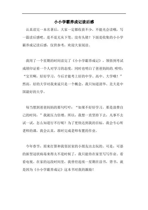小小学霸养成记读后感