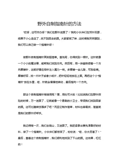 野外自制指南针的方法