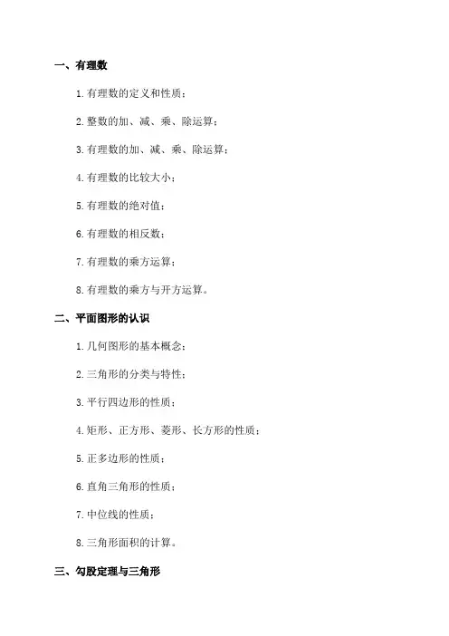 新人教版七年级下册数学知识点整理