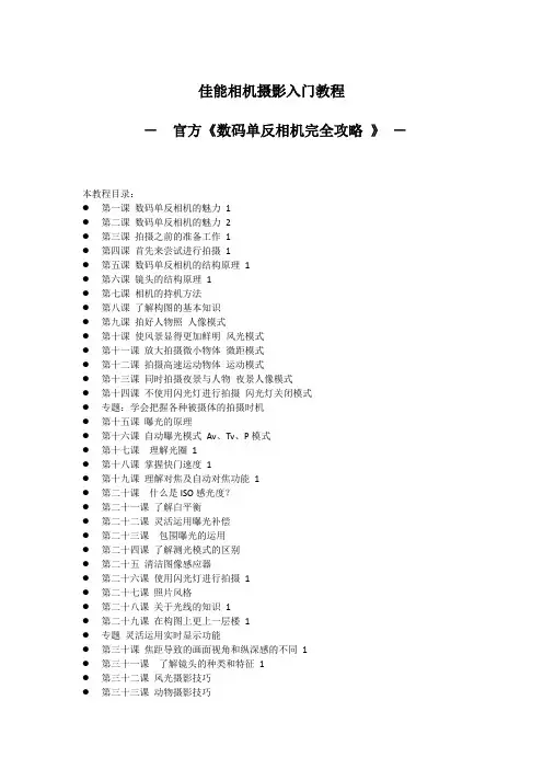 数码单反从入门到精通完全教程