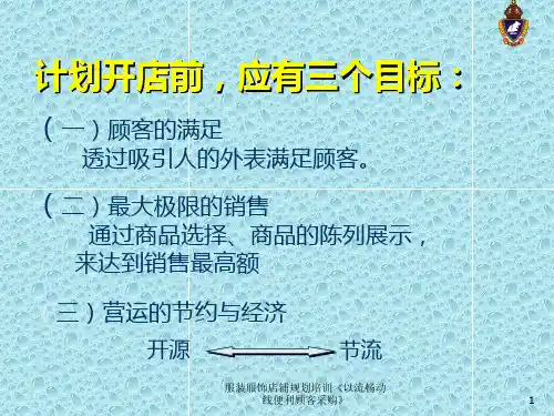 服装服饰店铺规划培训以流畅动线便利顾客采购课件