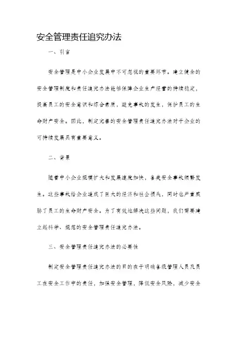 安全管理责任追究办法