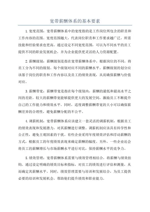 宽带薪酬体系的基本要素