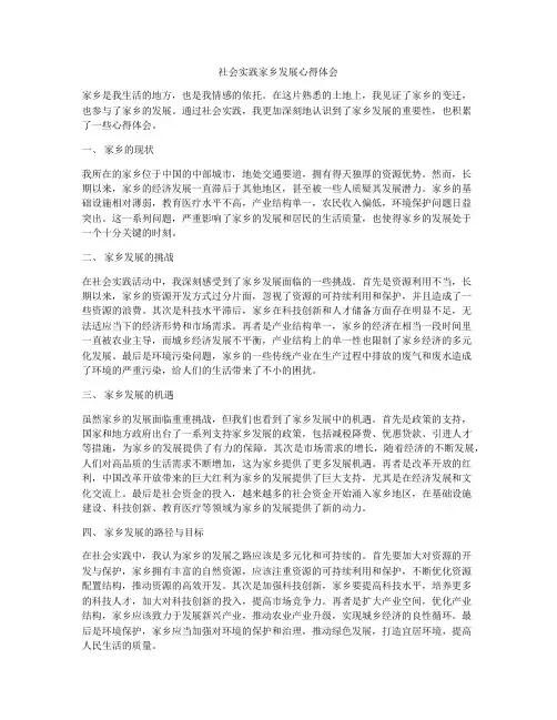 社会实践家乡发展心得体会