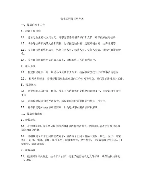 物业工程部接房方案