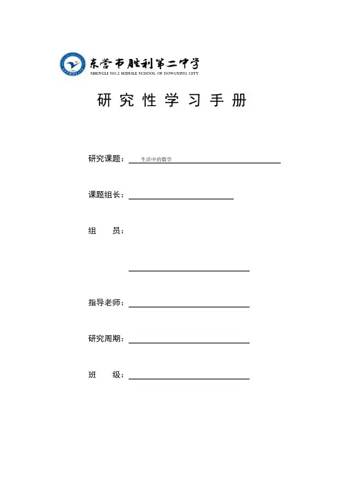 数学研究性学习手册