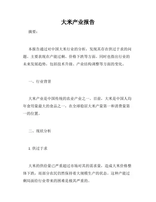 大米产业报告