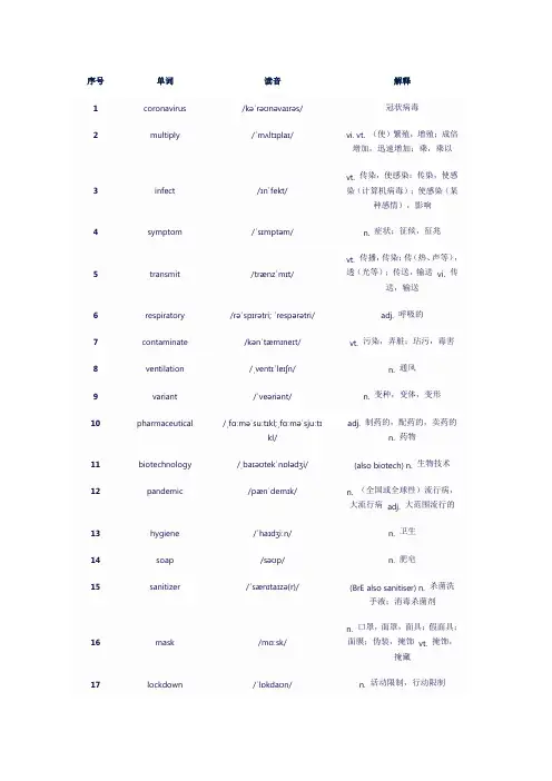 高二选修一英语书单词表