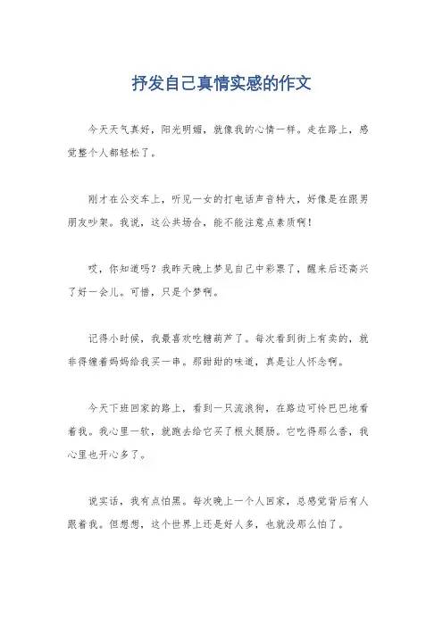抒发自己真情实感的作文