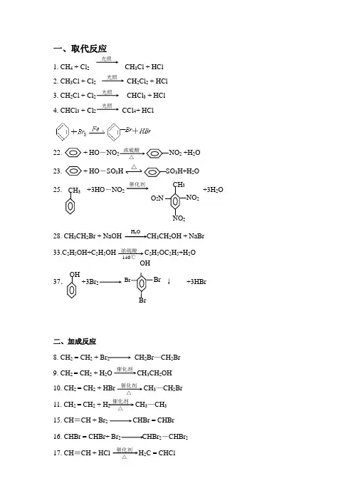 高中有机化学方程式总结(绝对全)