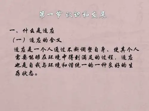 适应发展与心理健康
