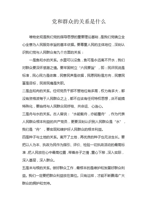 党和群众的关系是什么
