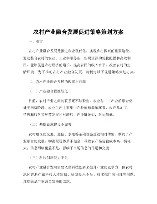 农村产业融合发展促进策略策划方案