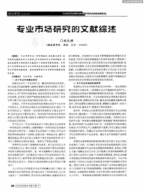 专业市场研究的文献综述