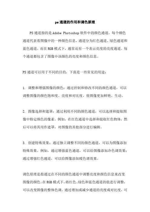 ps通道的作用和调色原理