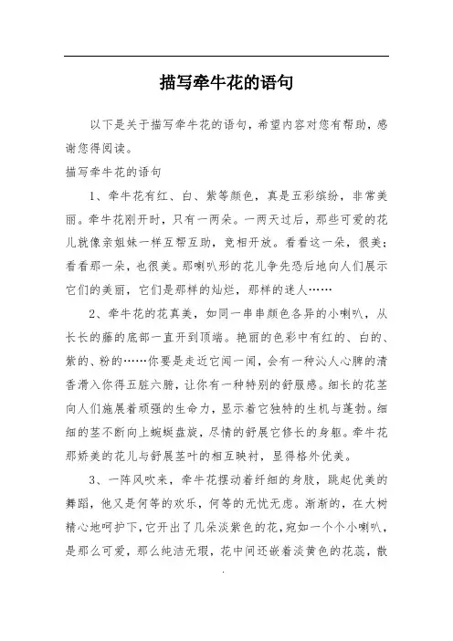 描写牵牛花的语句