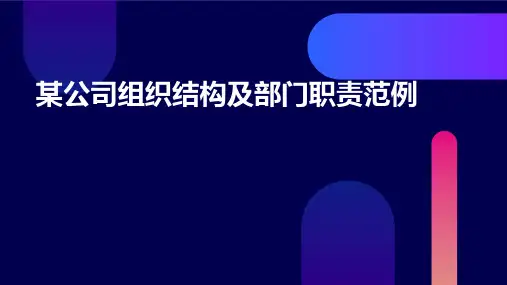 某公司组织结构及部门职责范例