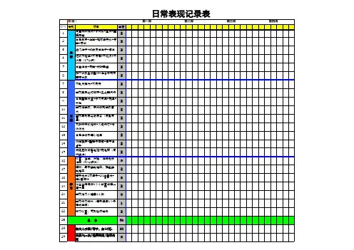 小学生日常表现记录表