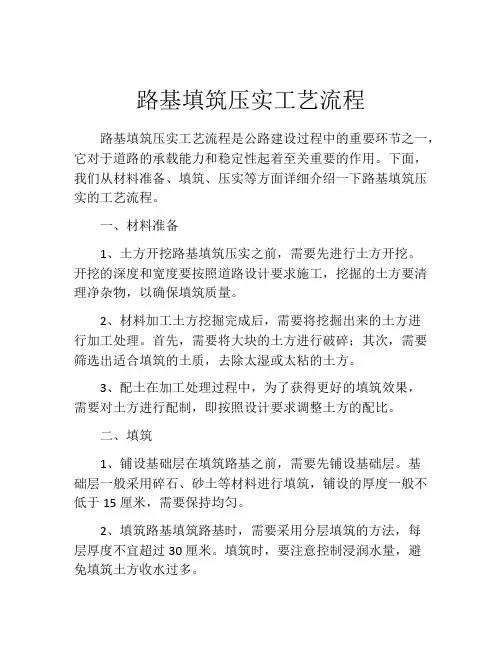 路基填筑压实工艺流程