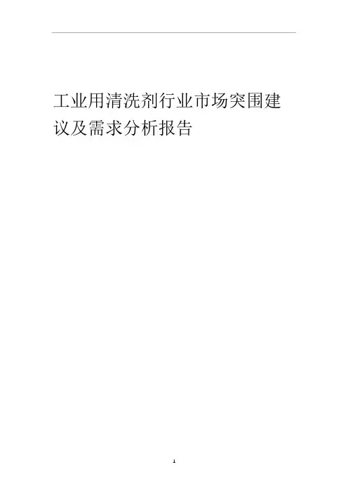 2023年工业用清洗剂行业市场突围建议及需求分析报告
