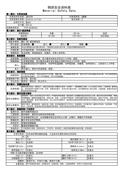 MSDS-硫化钠