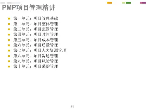 PMP项目管理精讲ppt课件