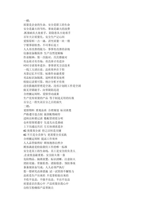 各楼层标语